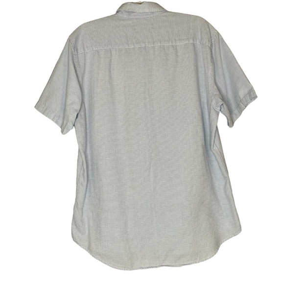 James Campbell blue and white collared short sleeve button down. Size L - Picture 2 of 9